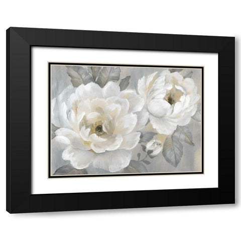 Perfect Peonies Black Modern Wood Framed Art Print with Double Matting by Nan