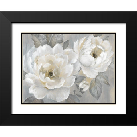 Perfect Peonies Black Modern Wood Framed Art Print with Double Matting by Nan