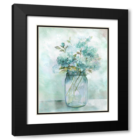 Hydrangea Retreat Black Modern Wood Framed Art Print with Double Matting by Nan