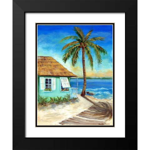 Tropicana Cabana I Black Modern Wood Framed Art Print with Double Matting by Dunlap, Marilyn