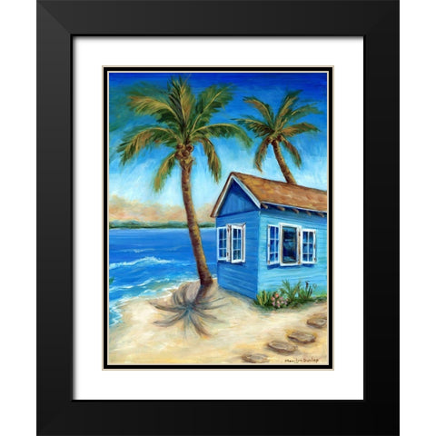 Tropicana Cabana II Black Modern Wood Framed Art Print with Double Matting by Dunlap, Marilyn