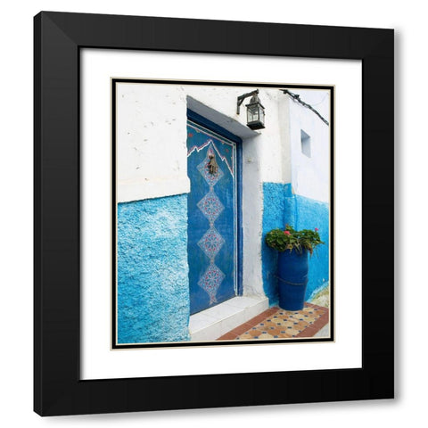 Morocco Door Black Modern Wood Framed Art Print with Double Matting by Delimont, Danita