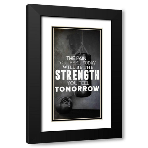 Strength Black Modern Wood Framed Art Print with Double Matting by CAD Designs