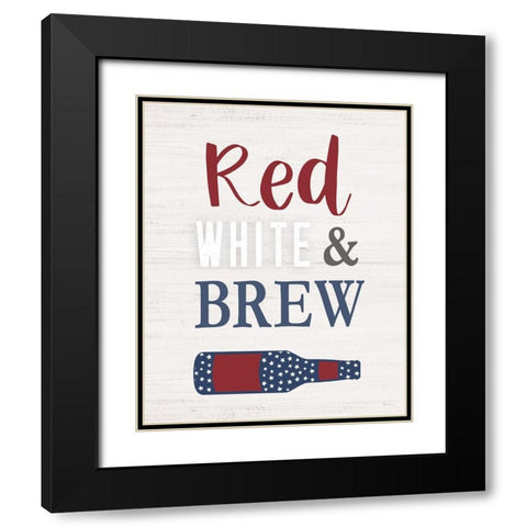 Red White and Brew Black Modern Wood Framed Art Print with Double Matting by Carpentieri, Natalie
