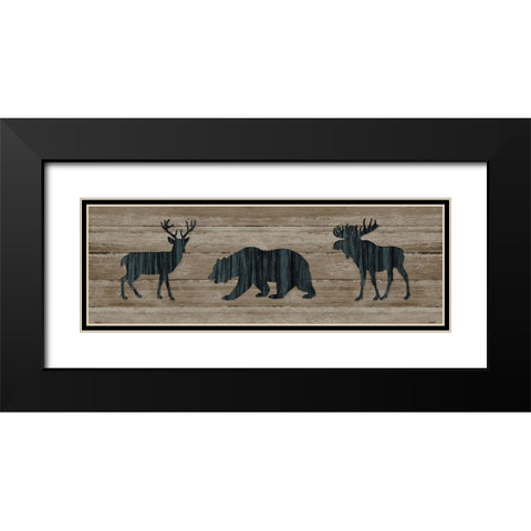Woodland Trio Black Modern Wood Framed Art Print with Double Matting by Robinson, Carol