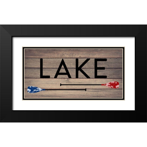 Lake Paddles Black Modern Wood Framed Art Print with Double Matting by Santiago, Daniela