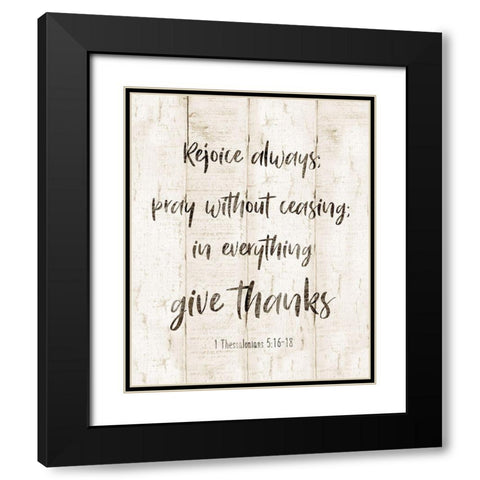 Rejoice Always Black Modern Wood Framed Art Print with Double Matting by Designs, CAD