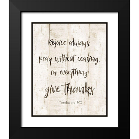 Rejoice Always Black Modern Wood Framed Art Print with Double Matting by Designs, CAD