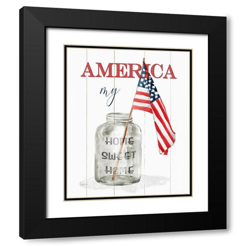 America My Home Black Modern Wood Framed Art Print with Double Matting by Finn, Livi