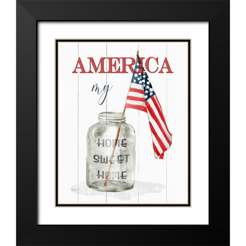 America My Home Black Modern Wood Framed Art Print with Double Matting by Finn, Livi