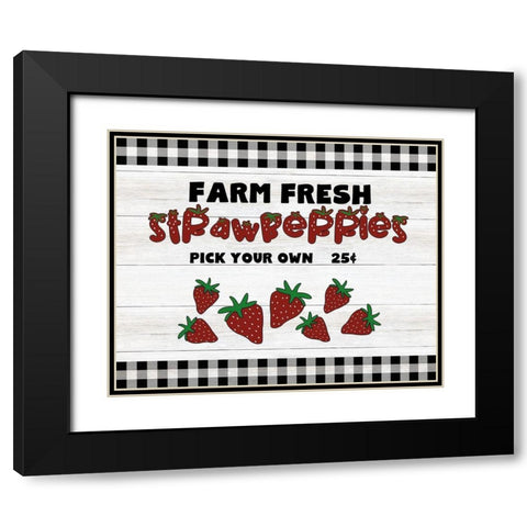 Farm Fresh Black Modern Wood Framed Art Print with Double Matting by CAD Designs