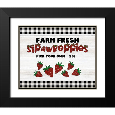 Farm Fresh Black Modern Wood Framed Art Print with Double Matting by CAD Designs