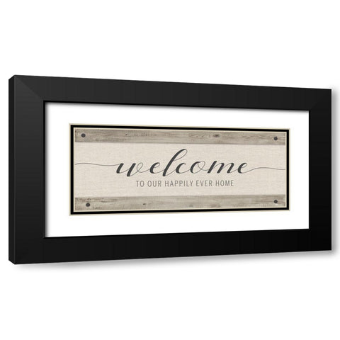 Happily Home Black Modern Wood Framed Art Print with Double Matting by Murray, Amanda