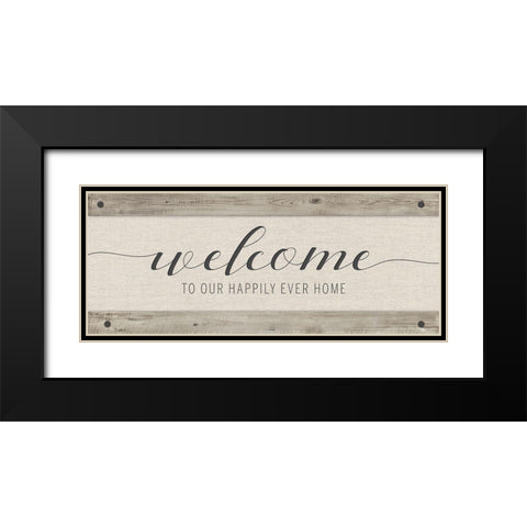 Happily Home Black Modern Wood Framed Art Print with Double Matting by Murray, Amanda