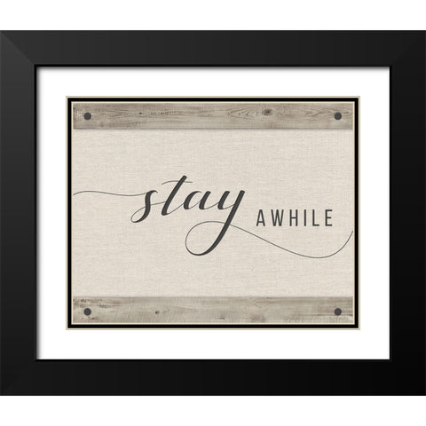 Stay Awhile Black Modern Wood Framed Art Print with Double Matting by Murray, Amanda