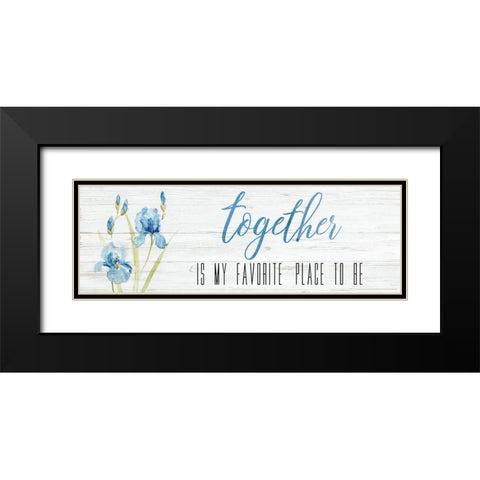 Together Black Modern Wood Framed Art Print with Double Matting by Nan