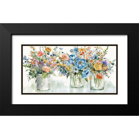 Flower Market Display Black Modern Wood Framed Art Print with Double Matting by Robinson, Carol