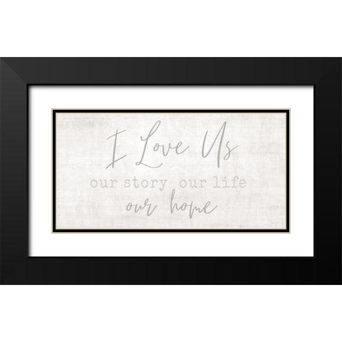 Love Us Black Modern Wood Framed Art Print with Double Matting by Carpentieri, Natalie