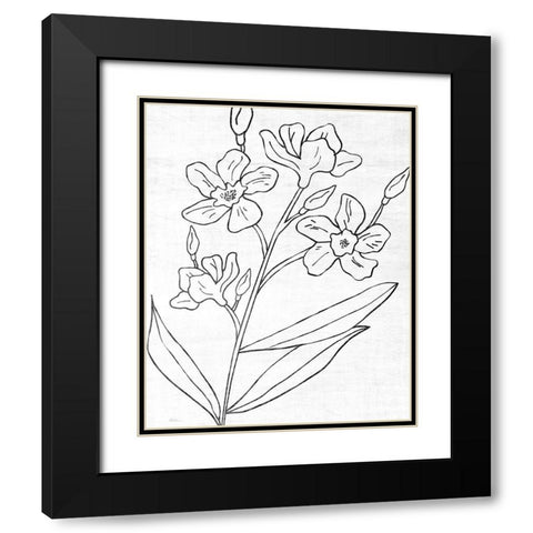 Botanical Sketch I Black Modern Wood Framed Art Print with Double Matting by Carpentieri, Natalie