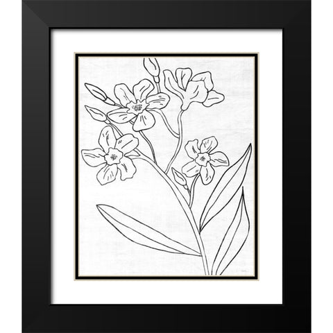Botanical Sketch II Black Modern Wood Framed Art Print with Double Matting by Carpentieri, Natalie