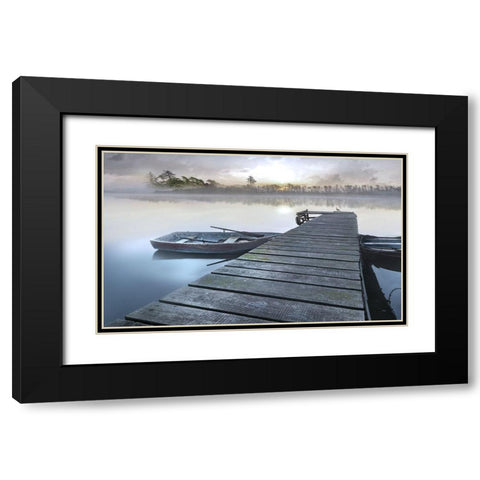 Misty Black Modern Wood Framed Art Print with Double Matting by Calascibetta, Mike