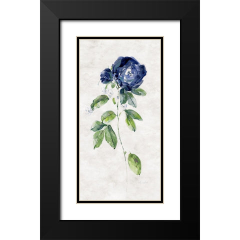 Forever Blue I Black Modern Wood Framed Art Print with Double Matting by Swatland, Sally