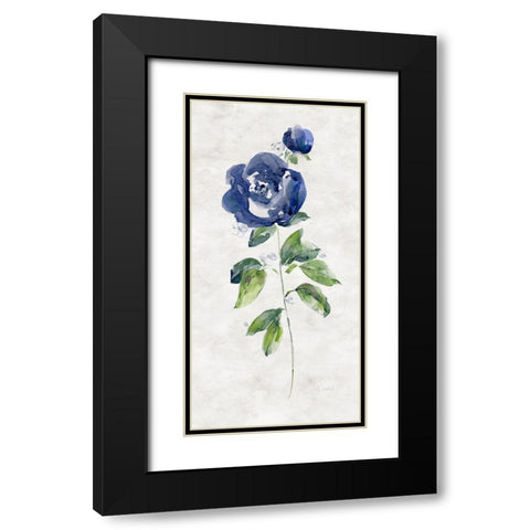 Forever Blue II Black Modern Wood Framed Art Print with Double Matting by Swatland, Sally