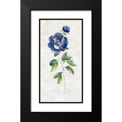 Forever Blue II Black Modern Wood Framed Art Print with Double Matting by Swatland, Sally