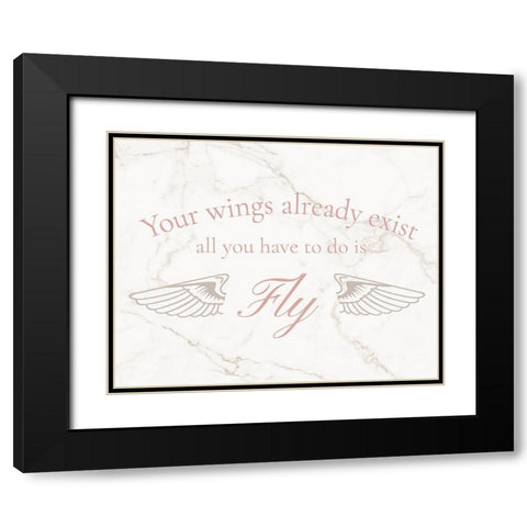 Wings Exist Black Modern Wood Framed Art Print with Double Matting by Murray, Amanda