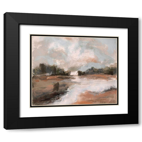 South Pond Black Modern Wood Framed Art Print with Double Matting by Jill, Susan