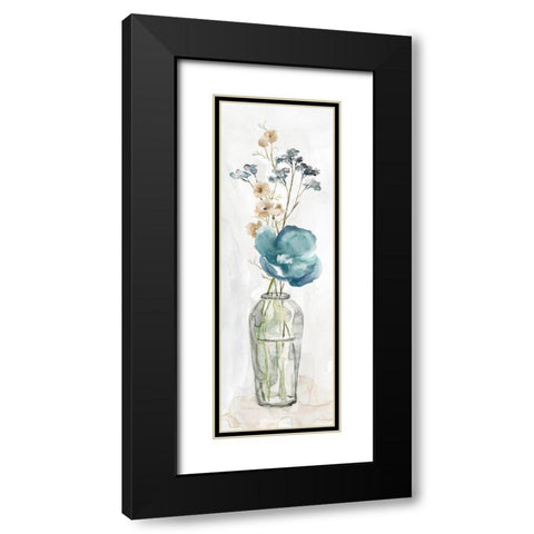 Simply Blue I Black Modern Wood Framed Art Print with Double Matting by Robinson, Carol