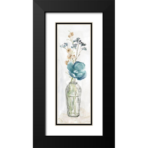 Simply Blue I Black Modern Wood Framed Art Print with Double Matting by Robinson, Carol