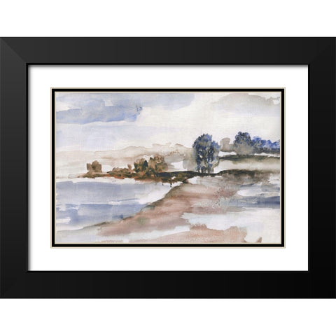 Mountain Cove Black Modern Wood Framed Art Print with Double Matting by Nan