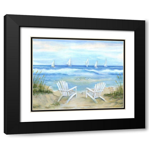 Seaside Escape Black Modern Wood Framed Art Print with Double Matting by Dunlap, Marilyn
