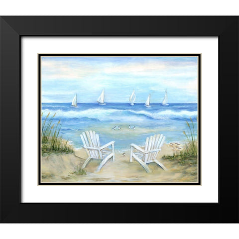 Seaside Escape Black Modern Wood Framed Art Print with Double Matting by Dunlap, Marilyn