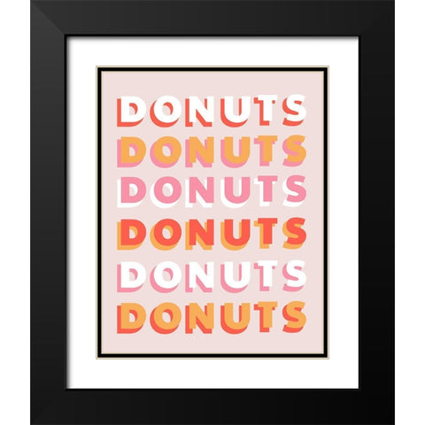 Donuts Black Modern Wood Framed Art Print with Double Matting by Designs, CAD