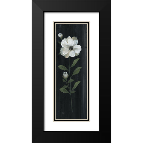 White Country Botanical I Black Modern Wood Framed Art Print with Double Matting by Nan