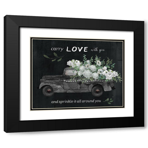 Carry Love Black Modern Wood Framed Art Print with Double Matting by Nan