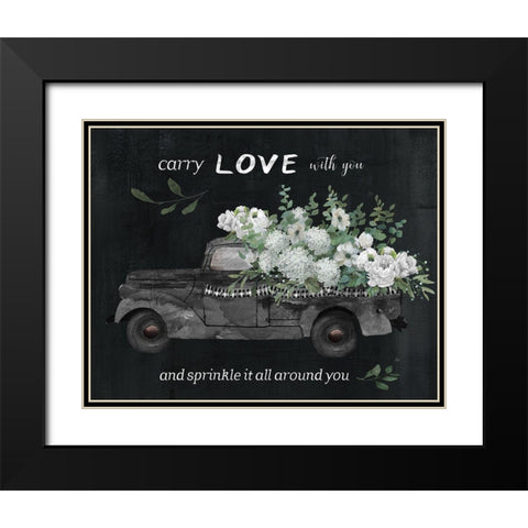 Carry Love Black Modern Wood Framed Art Print with Double Matting by Nan