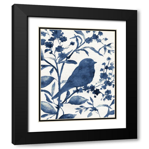 Bluebird Silhouette II Black Modern Wood Framed Art Print with Double Matting by Robinson, Carol