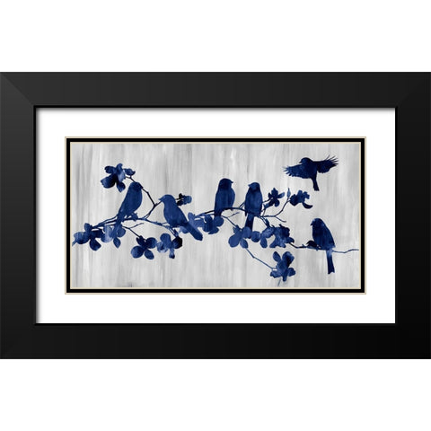 Indigo Hangout Black Modern Wood Framed Art Print with Double Matting by Nan