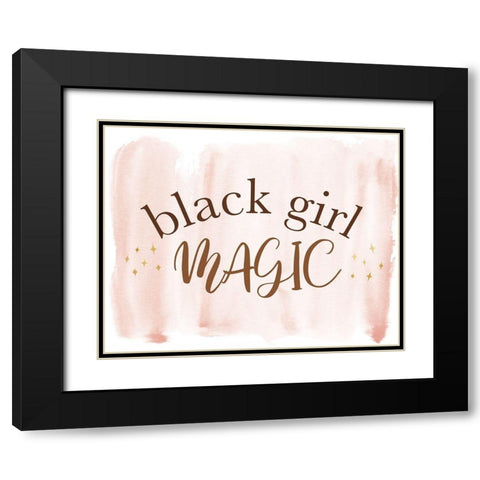 Black Girl Magic Black Modern Wood Framed Art Print with Double Matting by Designs, CAD