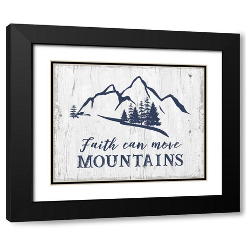 Move Mountains Black Modern Wood Framed Art Print with Double Matting by CAD Designs