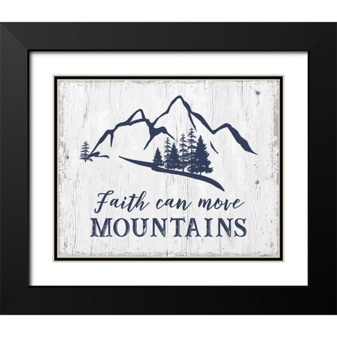 Move Mountains Black Modern Wood Framed Art Print with Double Matting by CAD Designs
