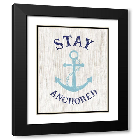 Stay Anchored Black Modern Wood Framed Art Print with Double Matting by CAD Designs