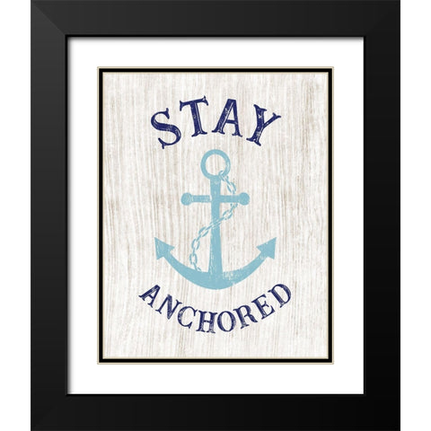 Stay Anchored Black Modern Wood Framed Art Print with Double Matting by CAD Designs