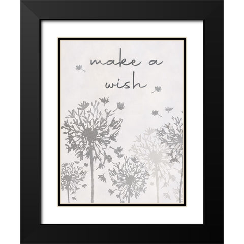 Make A Wish Black Modern Wood Framed Art Print with Double Matting by CAD Designs