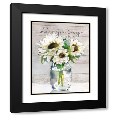 Do Everything in Love Black Modern Wood Framed Art Print with Double Matting by Troise Heidel, Theresa