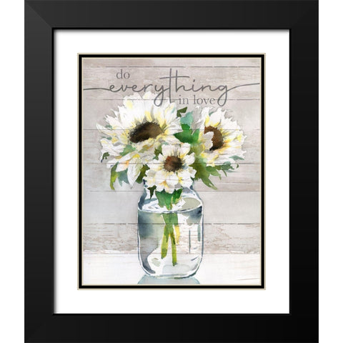 Do Everything in Love Black Modern Wood Framed Art Print with Double Matting by Troise Heidel, Theresa