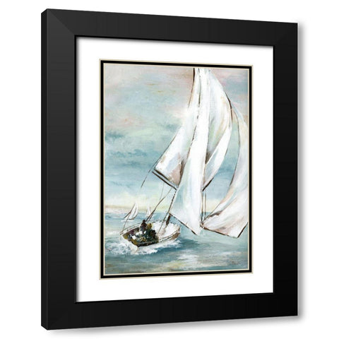 Setting Sail Black Modern Wood Framed Art Print with Double Matting by Nan